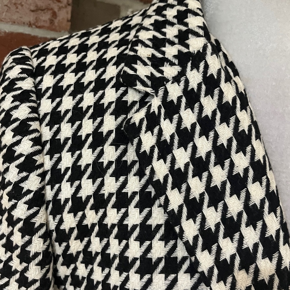 REQUIREMENTS Black & White Wool Houndstooth Vintage Coat Size 8 NWOT - Picture 6 of 10